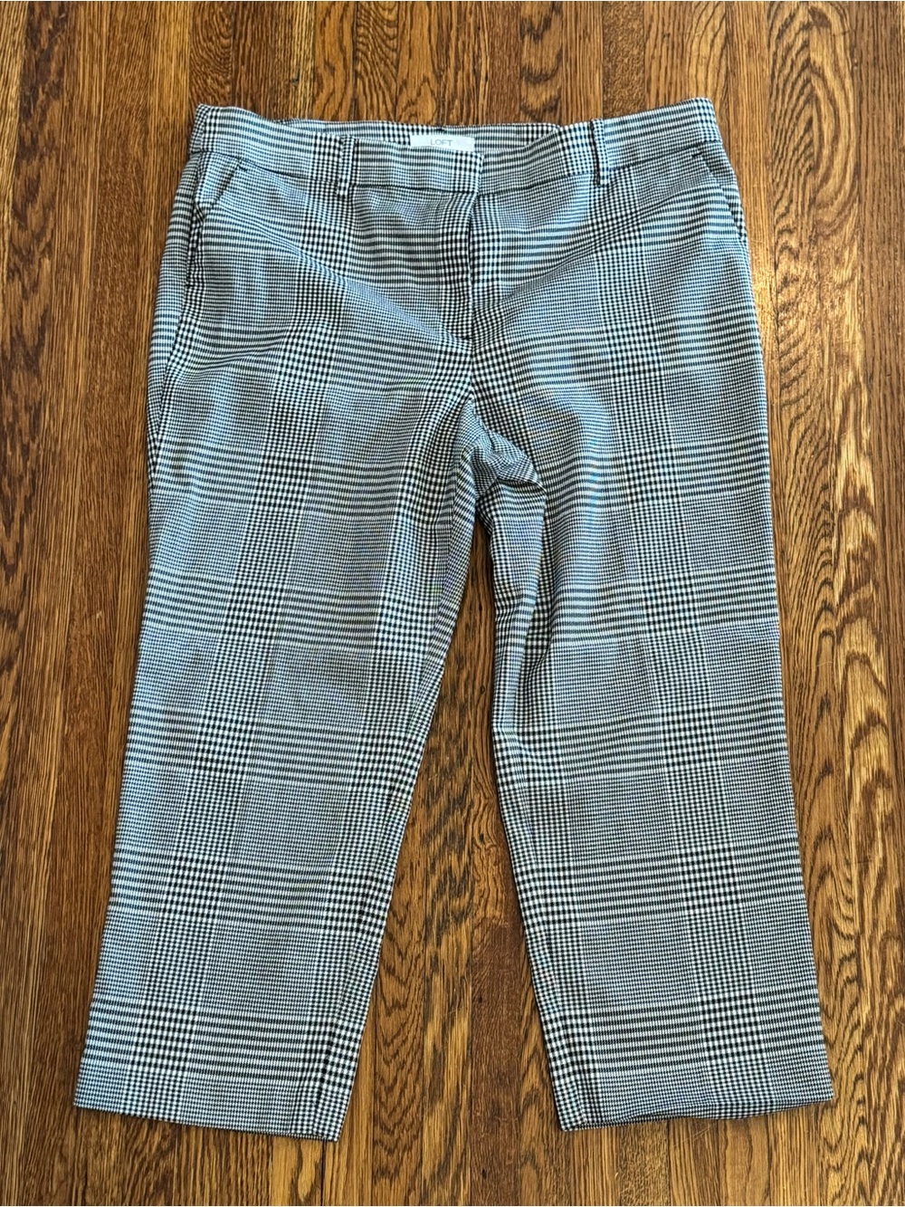 LOFT Black & White Houndstooth Slim Pants